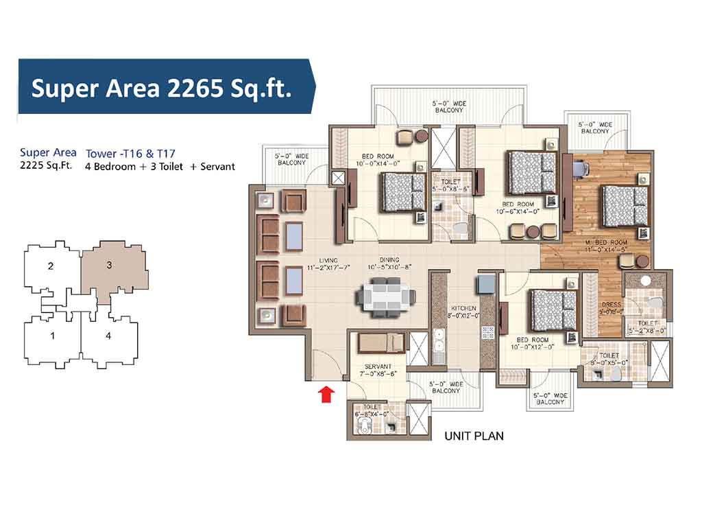 4 BHK - 2265 Sq.Ft.