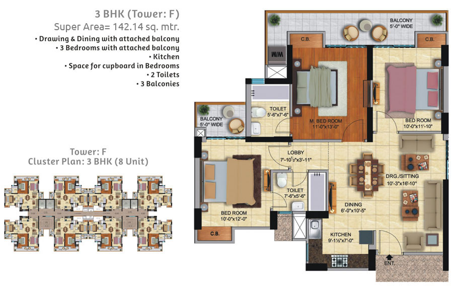 3 BHK - 1530 Sq.Ft.