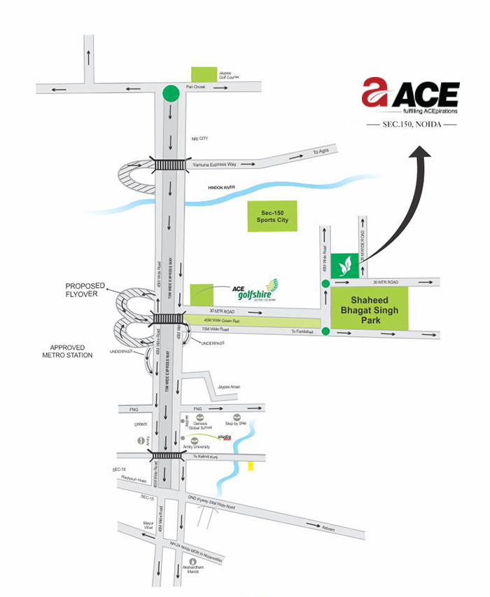 Ace New Launch Sector 150 Noida Location Map